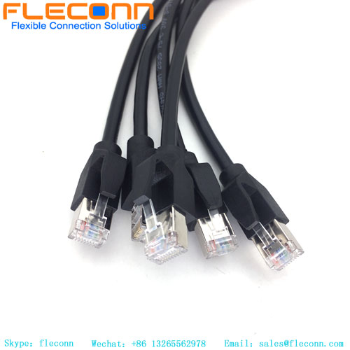 M12 8-poliges X-kodiertes Buchsen-zu-Rj45-Ethernet-Kabel