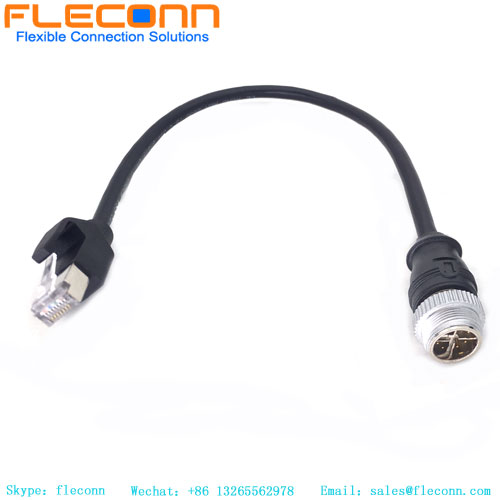 M12 X-Code 8-Pin-Stecker auf RJ45-Kabel
