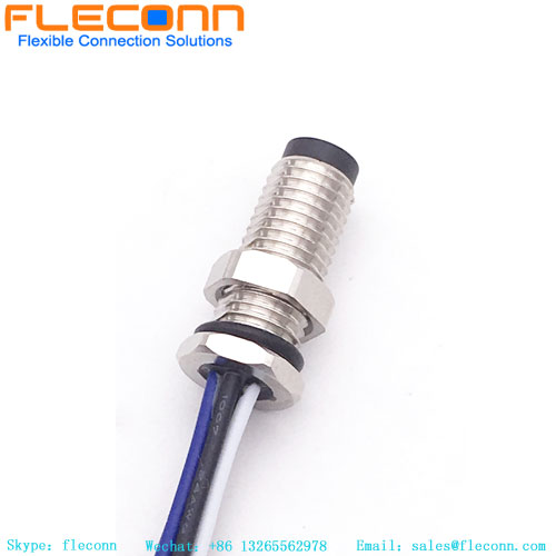 Kundenspezifischer 5-poliger M8-Stecker für die Schalttafelmontage mit Drahtleitungen