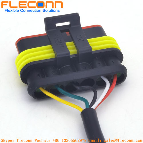 282403-1 TE Amp Super Seal 1,5 Serie wasserdichtes Buchsenkabel 6-poliger Auto-Stecker