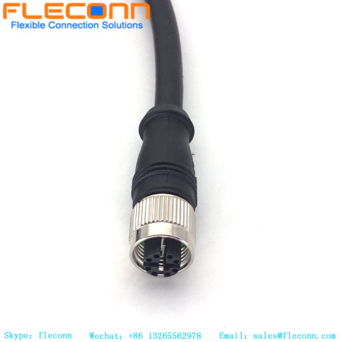 M12-Stecker, 8-polig, X-Code, auf RJ45-Ethernet-Kabel