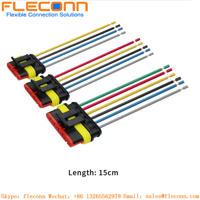 Custom Amp 1.5 Superseal Series 2p 3p 4p 5p 6p Wasserdichter Kfz-Steckverbinder-Kabelbaum