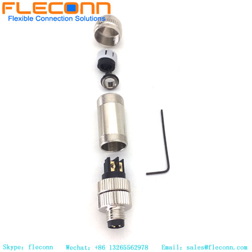 Vor Ort konfektionierbarer M8-Stecker, metallgeschirmt