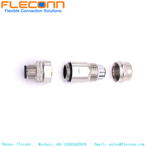 M12 8-poliger gerader Stecker