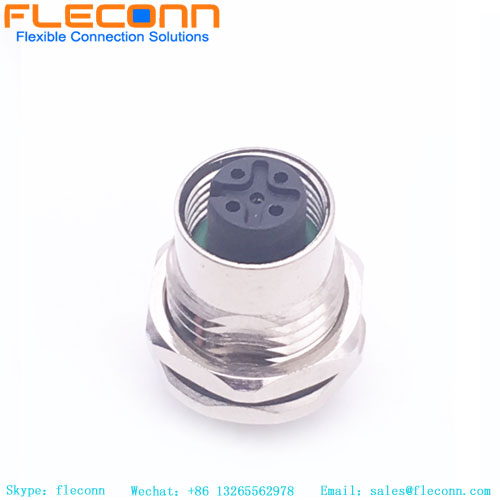 M12 5-poliger A-kodierter Leiterplatten-Panel-Stecker