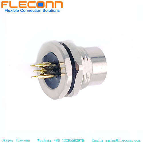 M12 5-poliger A-kodierter Leiterplatten-Panel-Stecker