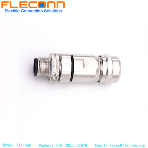 M12 8-poliger gerader Stecker