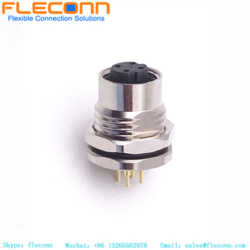 M12-Stecker, 4-polig, für Schalttafelmontage