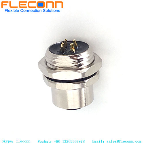 M12-Stecker, 4-polig, Buchse für Frontplattenmontage