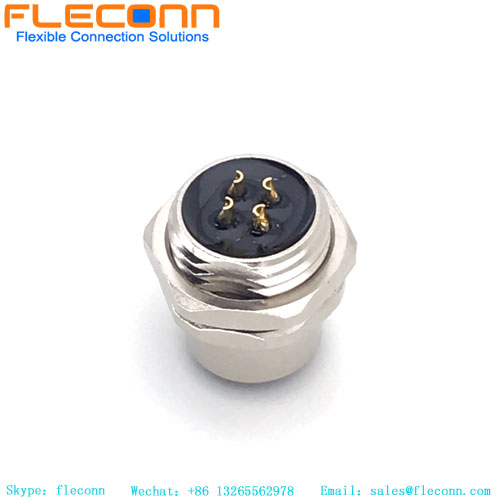 M12-Stecker, 4-polig, Buchse für Frontplattenmontage