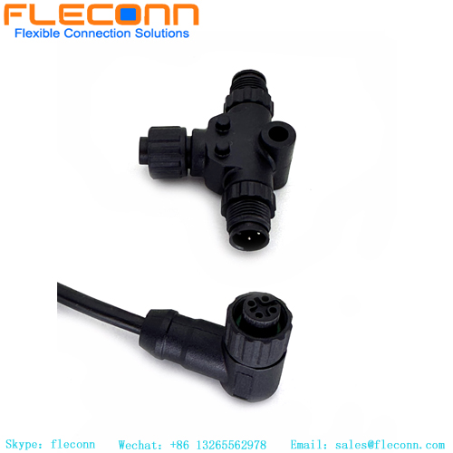 M12 4-poliger A-kodierter T-Splitter-Adapter M12-Stecker-Sensor-Splitter