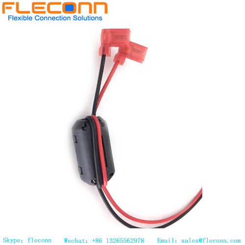 Kundenspezifischer KK396 2p roter und schwarzer Anschlusskabelbaum mit Magnetring