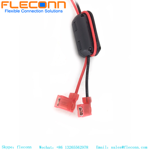 Kundenspezifischer KK396 2p roter und schwarzer Anschlusskabelbaum mit Magnetring