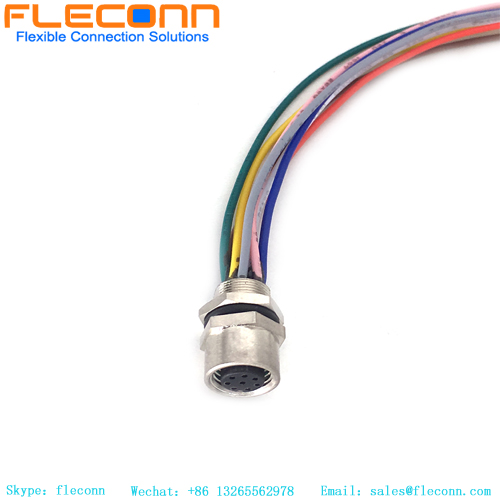 M12 8-poliger A-kodierter Kabelbaum für Panelmontage-Steckverbinder