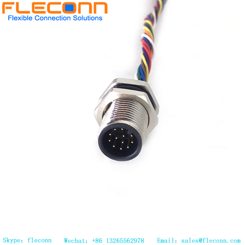 12-poliger M12-Stecker für Panelmontage mit Molex 510211200-Steckerkabelbaum