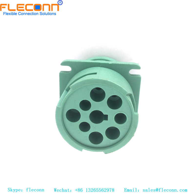 Deutsch HD10-9-1939P-P080, Gehäuse für männliche Anschlüsse, Draht-zu-Draht, 9 Positionen, plombierbar, grün