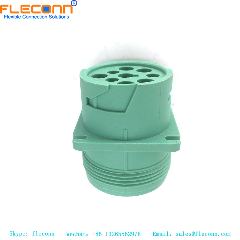 Deutsch HD10-9-1939P-P080, Gehäuse für männliche Anschlüsse, Draht-zu-Draht, 9 Positionen, plombierbar, grün