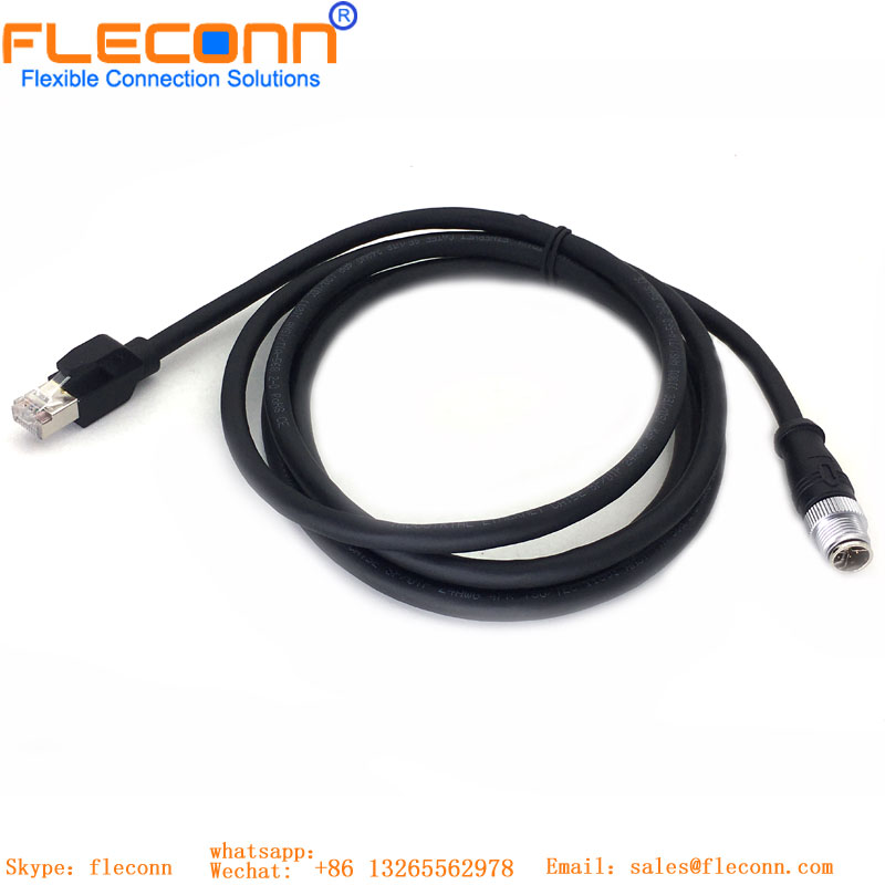 M12 Industrial Ethernet X-kodiertes 8-Pin-Buchsenstecker, wasserdichtes Kabel