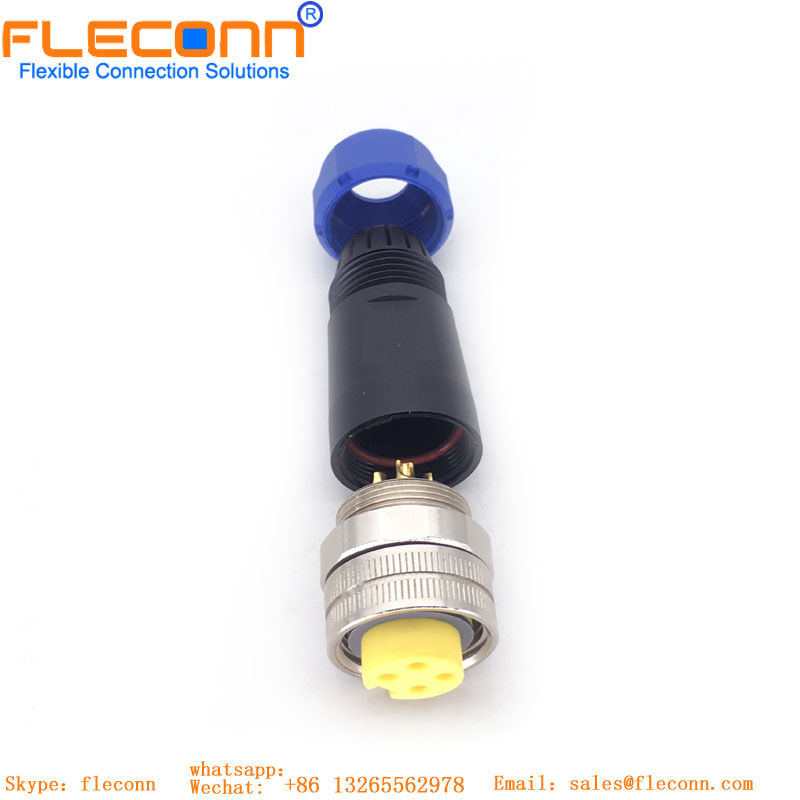 M12 17-poliger runder Steckverbinder mit Metallabschirmung