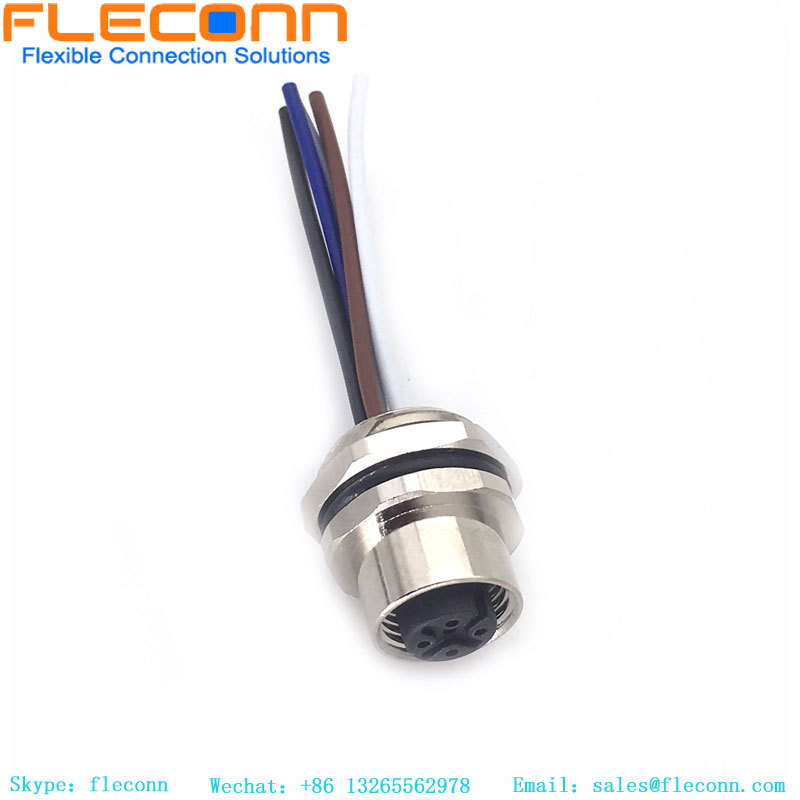 M12 5-poliger A-kodierter Panelmontage-Stecker mit Kabel