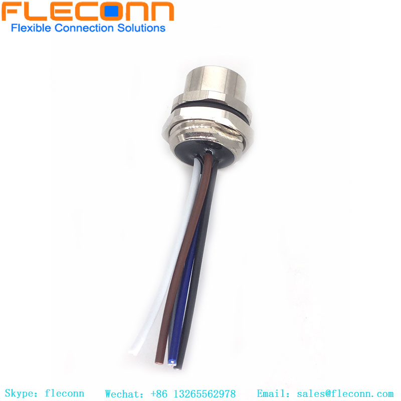 M12 5-poliger A-kodierter Panelmontage-Stecker mit Kabel