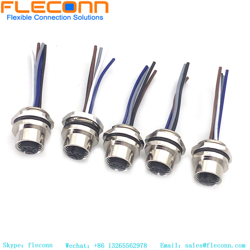 M12 5-poliger A-kodierter Panelmontage-Stecker mit Kabel