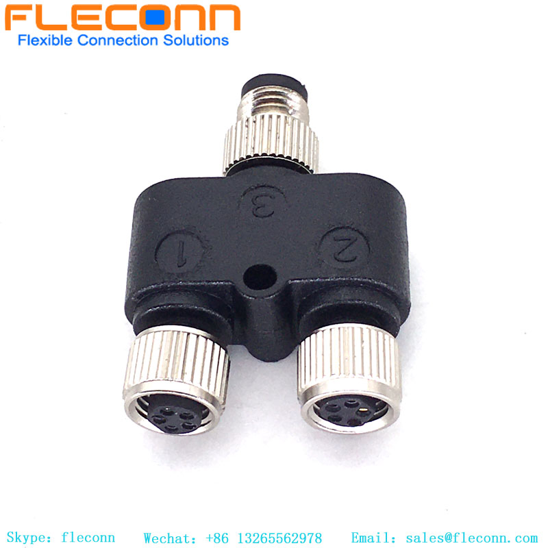 M8 Y Typ 3Pin Stecker Stecker auf Dual Buchse Splitter