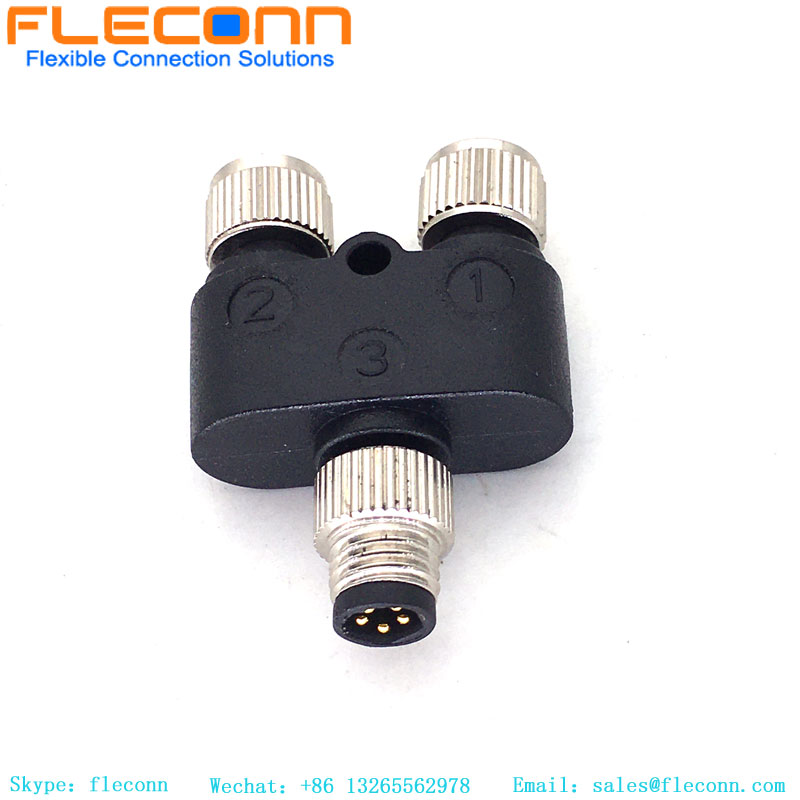 M8 Y Typ 3Pin Stecker Stecker auf Dual Buchse Splitter