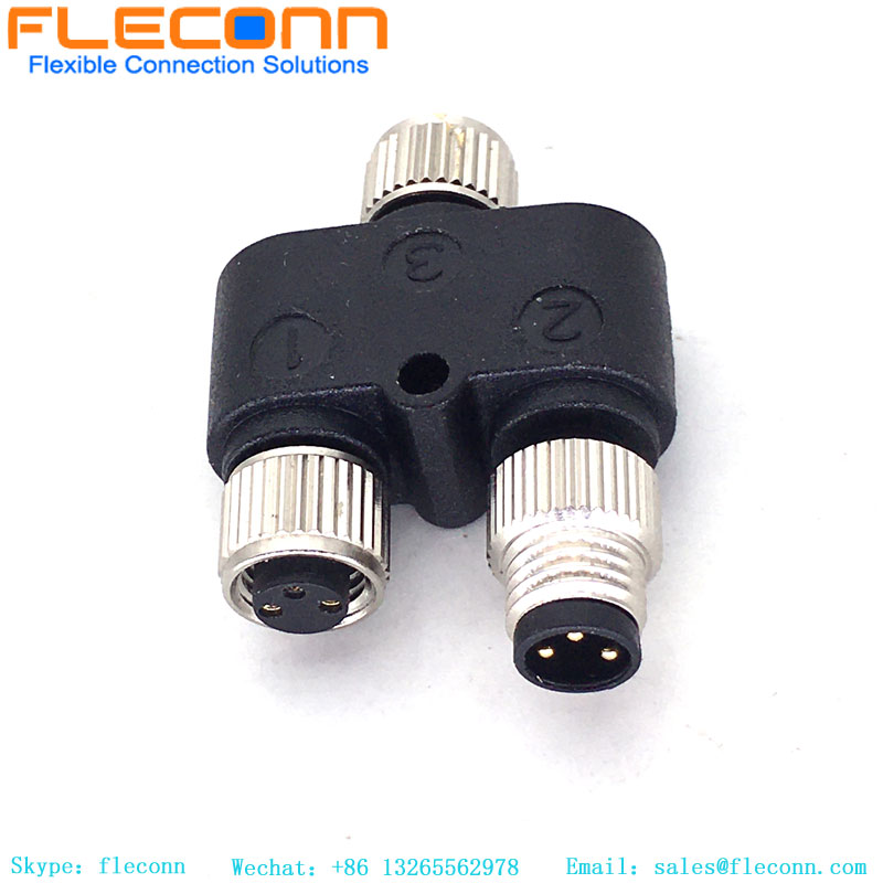 M8 Y Typ 3Pin Stecker Stecker auf Dual Buchse Splitter