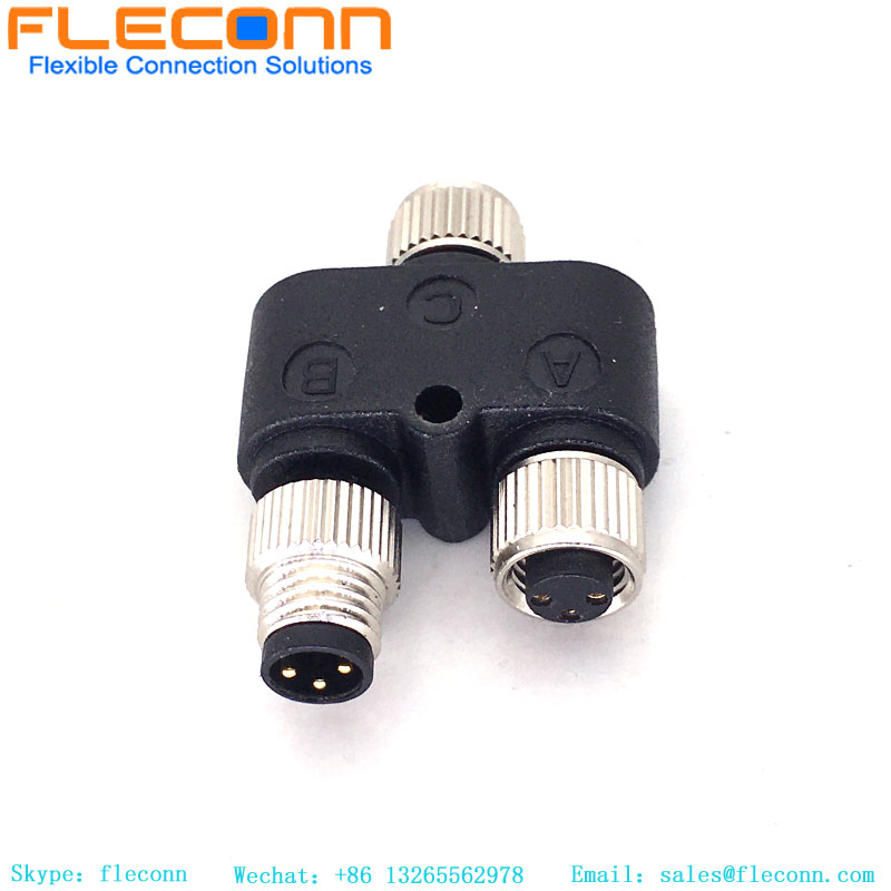 M8 Y Typ 3Pin Stecker Stecker auf Dual Buchse Splitter