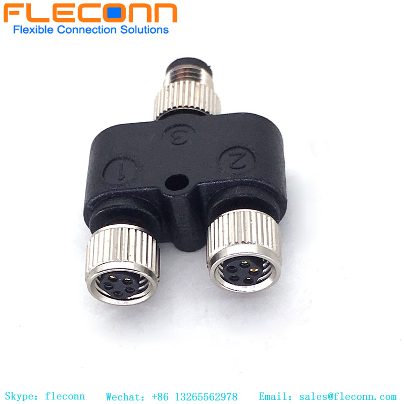 M8 Y Typ 3Pin Stecker Stecker auf Dual Buchse Splitter