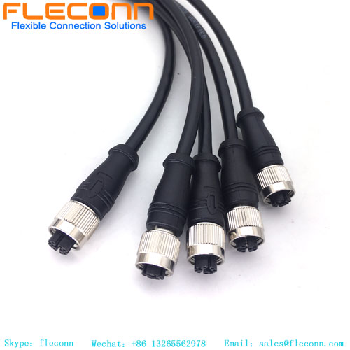 M12 8-poliges X-kodiertes Buchsen-zu-RJ45-Ethernet-Kabel