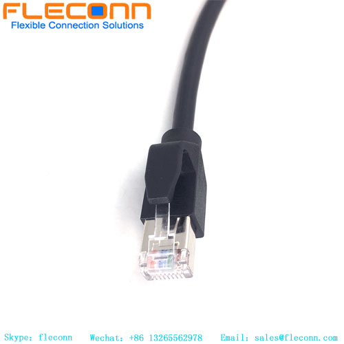 M12 8-poliges X-kodiertes Buchsen-zu-RJ45-Ethernet-Kabel
