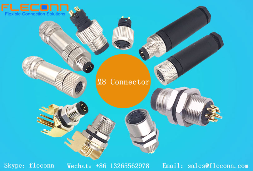 M8 connector is classified as m8 field wireable cable connector, m8 molded cable connector, m8 pcb connector, m8 panel mount connector with wire solder cup terminals