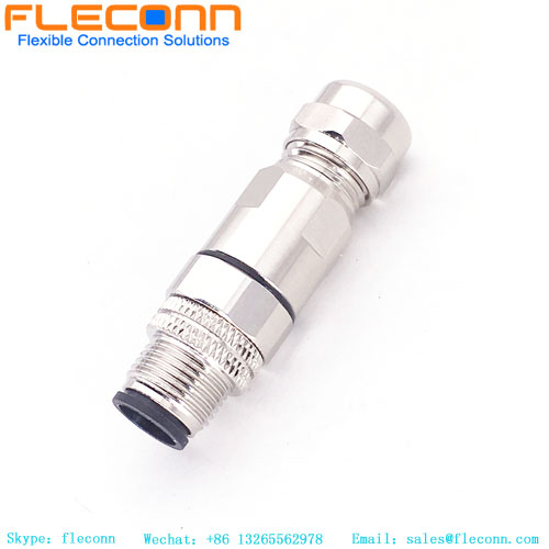 M12 12-poliger Stecker, ein codierter wasserdichter Metallgehäuse-Stecker