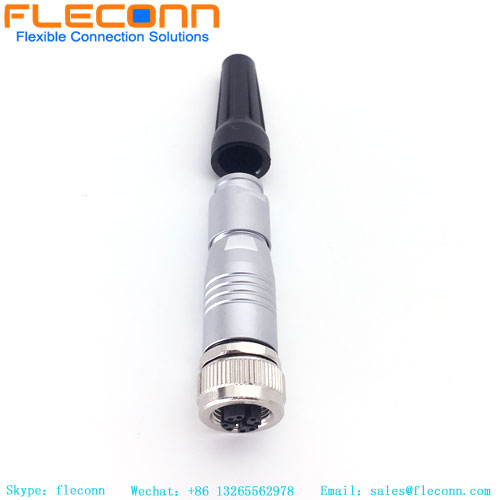 Runder M12-Sensorstecker aus Metall