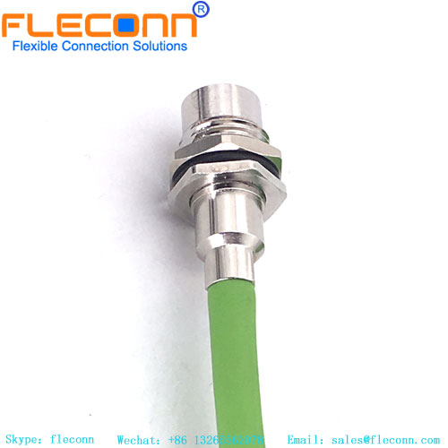 M12-D-kodiertes Buchsenkabel für Panelmontage