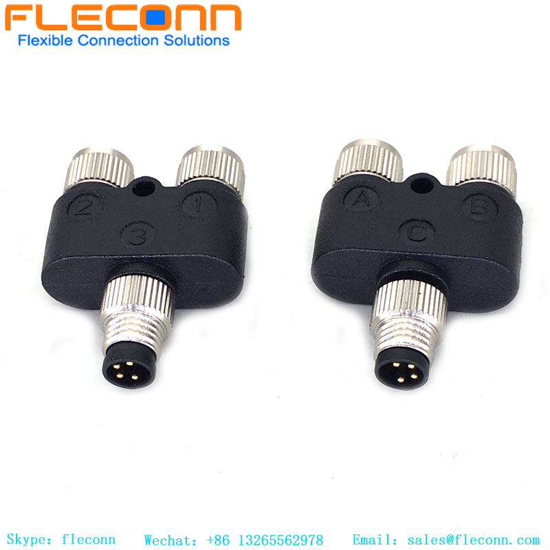 M8 Y Typ 3Pin Stecker Stecker auf Dual Buchse Splitter
