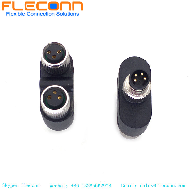 M8 Y Typ 3Pin Stecker Stecker auf Dual Buchse Splitter